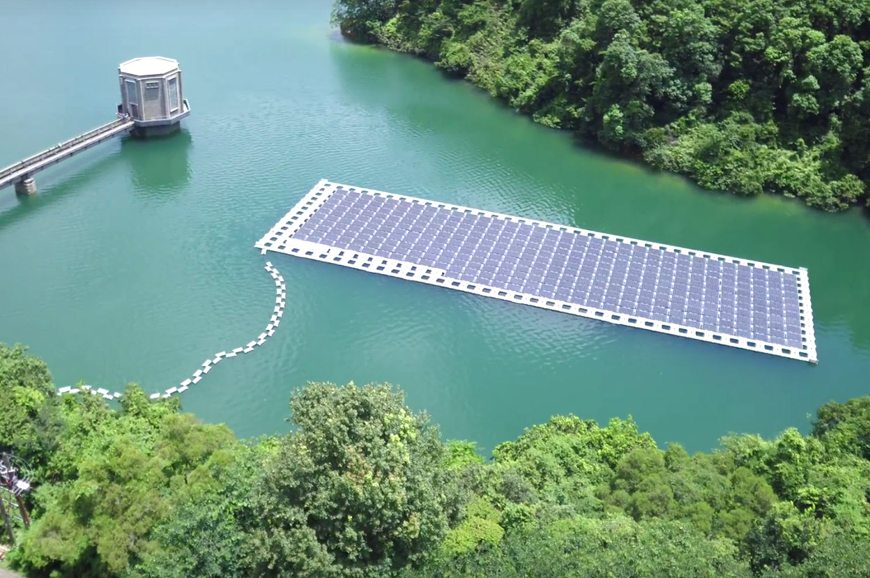 位於石壁水塘的浮動太陽能發電系統